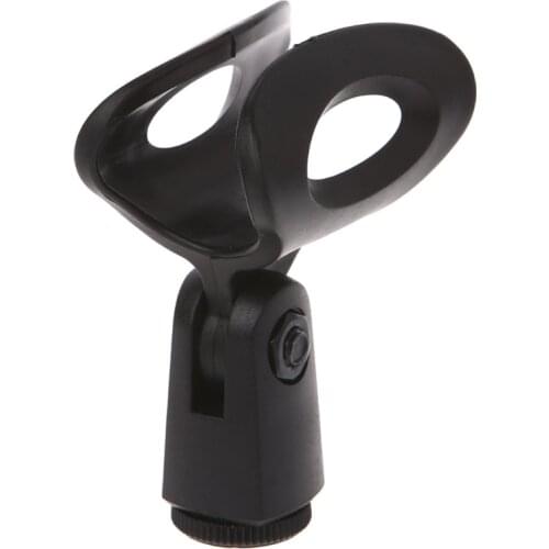 OOTDTY Flexible Microphone Mic Stand Accessory Plastic Clamp Clip Holder Mount Black