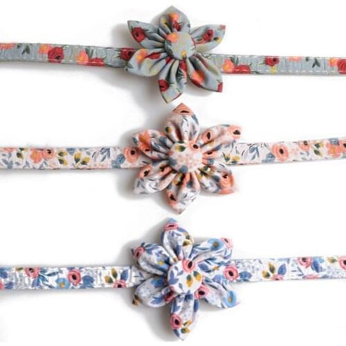 Pet Collar Floral Print Collar With Button Sunflower Design Dog Collar Pet Supplies
