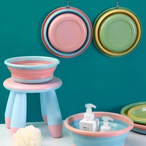 Portable Outdoor Camping Hiking Folding Water Container Bucket Sink Wash Basin Tourism Outdoor Folding Bucket Outdoor Camping