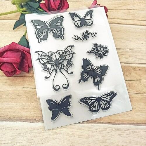 Hot selling butterfly transparent clear stamp / silicone seal roller stamp DIY scrapbook album / card production