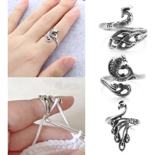 Adjustable Knitting Loop Crochet Loop Knitting Ring for Women Ring Knitting Tool Finger Wear Thimble Sewing Accessories Gift NEW