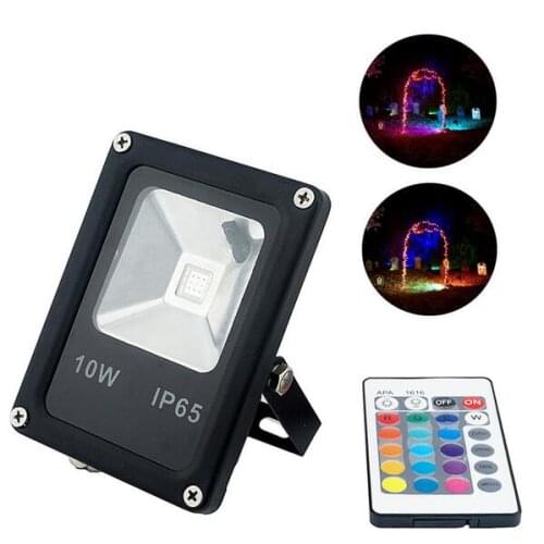 RGB LED Floodlight AC85-265v 10 Watts COB LEDs Waterproof Spotlight for Garden Landscape Park Lighting With Remote Controller