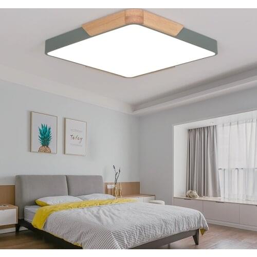 Nordic ultral-thin ceiling lights modern Colorful Bedroom ceiling lamp panel wood Round plafondlamp led ceiling light dimmable
