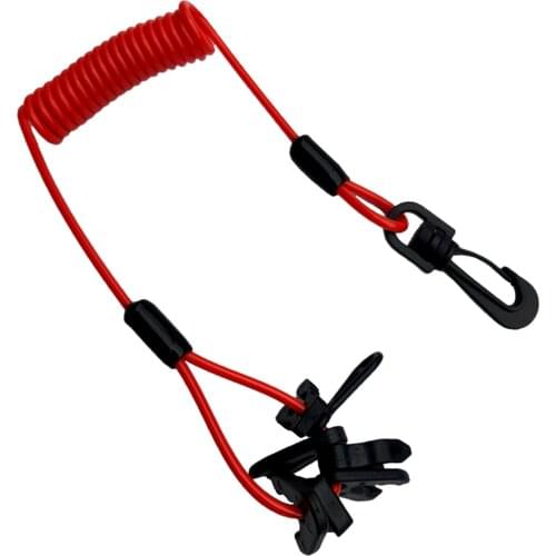 Universal Boat Outboard Engine Motor Kill Stop Switch 7 keys (Nylon) & Safety Tether Lanyard Red