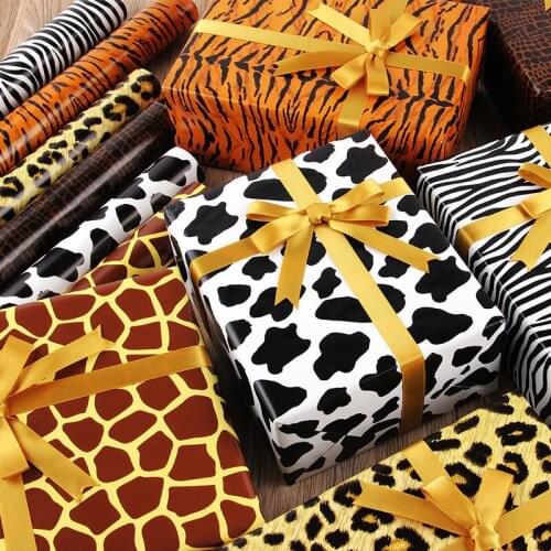 10pcs Leopard Zebra Pattern Flower Wrapping Paper Valentines Day Birthday Party Gift Wrapping Paper 50x70cm