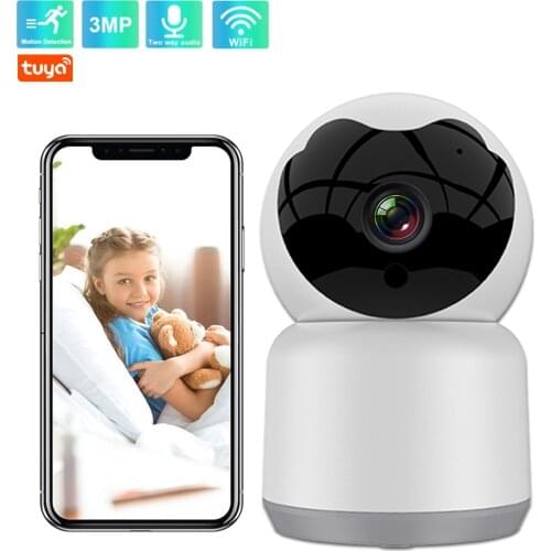 Tuya Wifi Baby Monitor with Camera 2K 3MP HD Baby Video Nanny Camera 2-way Audio IR Night Vision Human Tracking Security Camera