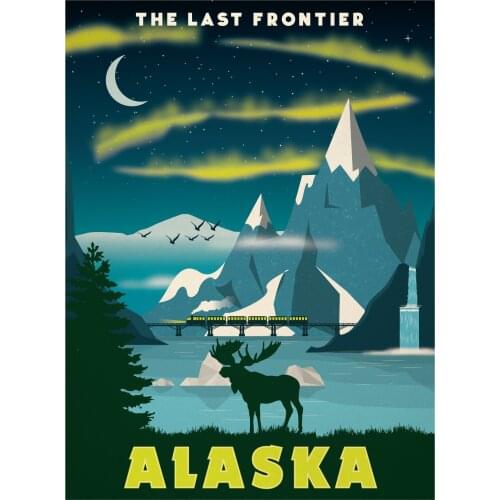 400*300 MM jumbo fridge magnet vintage_alaska_print SFM-004