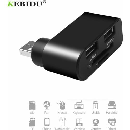 KEBIDU High Speed USB 2.0 HUB Splitter Power Interface SD TF Card Reader for MacBook Air computer laptop accessories USB HUB