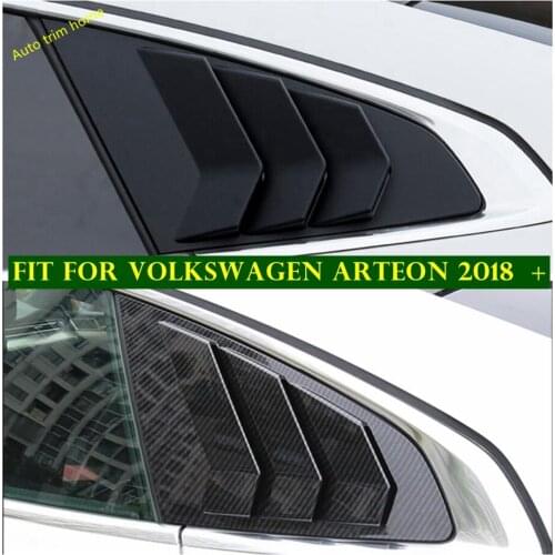 Rear Tail Window Louver Shutter Side Vent Cover Trim Black / Carbon Fiber Look Fit For Volkswagen Arteon 2018 2019 2020 2021