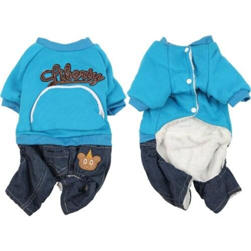 Winter Warm Cotton Clothes Pet Clothing For Dogs Jumpsuit Soft Dog Coat Jacket Pet Outfit For Small Dogs Costume Cartoon Clothes