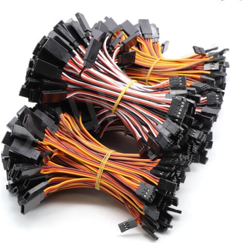 10PCS 100mm 150mm 200mm 300mm 500mm 26AWG Male To Female Servo Extension Lead Wire Cable 30Core for Futaba JR Plug DIY Parts