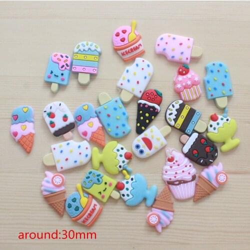 10pcs/lot kawaii flatback soft glue PVC simulated cake icecream foods kids accessories