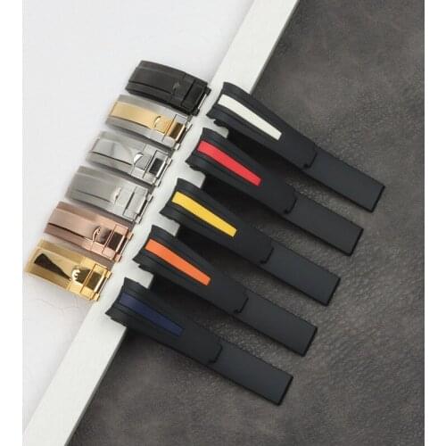 20mm 22mm nature Silicone Rubber Watchband For Role strap for Submariner belt GMT D-Blue126660 Sea-Dweller Daytona Bracelet