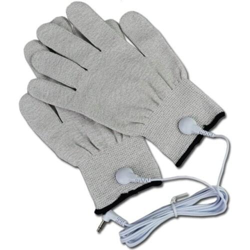 20 pcs Silver conductive fiber Massage electrode gloves for TENS/EMS for therapy Hand Massager Anti-static/Anti-skid & 2.5 cable