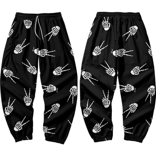 2021 New 3D Print Skull hand pattern Sweatpants Women/Men Fitness Joggers Spring High Street Hallowmas 3D Print Pants Sweatpant