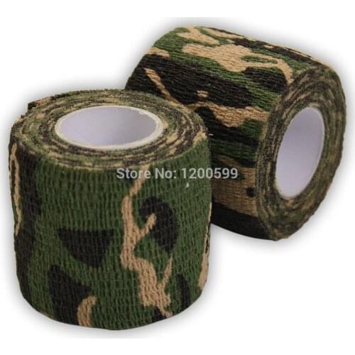 5CM X 4.5 METRE GREEN CAMO WRAP RIFLE/GUN HUNTING CAMOUFLAGE STEALTH TAPE