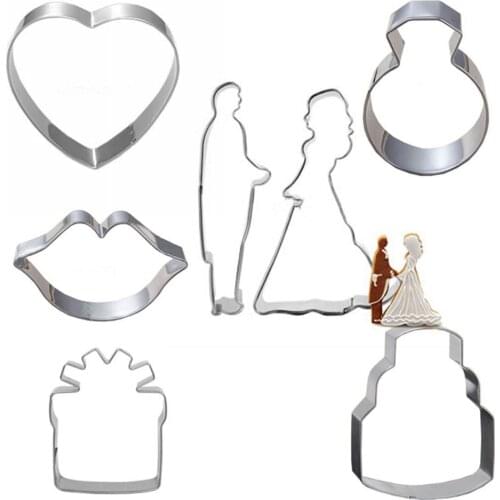 7pcs Biscuit Molds for Cookies Press Cutters Set Valentines Gift Love Lip Shape Bakery Modeling Tools for Kitchen