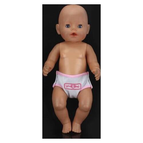 White baby diapers Wear for 17 inch 43cm baby doll ,Children best Birthday Gift