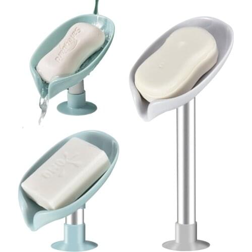 Leaf Shape Soap Holder Bathroom Drain Soap Box Punch-Free Soap Dish Sponge Holder Kitchen Storage Holder Bathroom Accessories