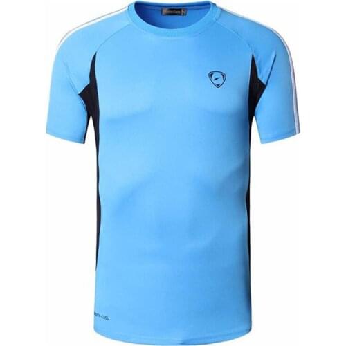 Jeansian Sport Tee Shirt Tshirt T-shirt Running Gym Fitness Workout Football Short Sleeve Dry Fit LSL147 Blue