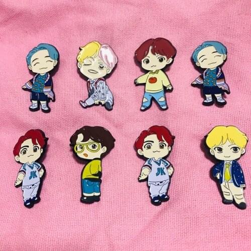 KPOP Bangtan Boys Pop-up House Of Official MD Character Metal Badge Doll Metal Brooch