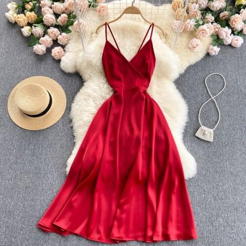 Lace waist dress 2021 new sexy halter strap dress women