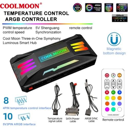 COOLMOON RGB Fan Intelligent Music Controller Motherboard Synchronization Shenguang Synchronization Symphony Controller