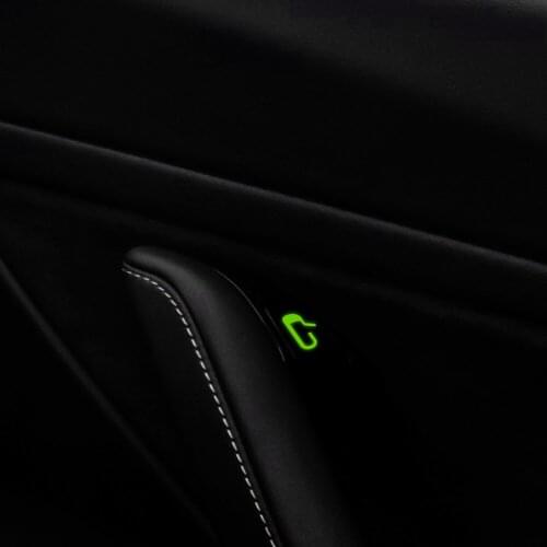 LEEPEE DIY Car Door Open Exit Sticker Decal Luminous stickers Fit For Tesla Model 3 1 Set Interior Accessories