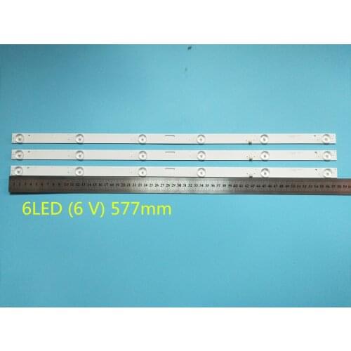 Nova 3 pçs/lote 6LED (6 V) 577 MILÍMETROS tira conduzida Luz de Fundo para LE-8822A SJHLD3200601 SJ.HL.D3200601-2835BS-F 1.14FD3
