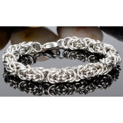 New Fashion Lot 3pcs in bulk Pure Stainless Steel Handmade Chain Link Bracelet 8mm 8.26