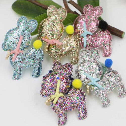 New Arrived 30pcs Animals Shape Cartoon Glitter sika deer Headwear garments Decoration Materials DIY handmade hair accessories