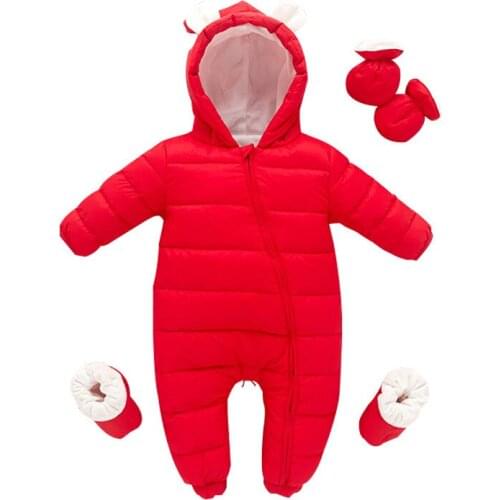 Baby Boy Girl Clothes 2020 New Born Winter Hooded Down Rompers Children Costume Toddler Snowsuits Thick Outfit Newborn Jumpsuit