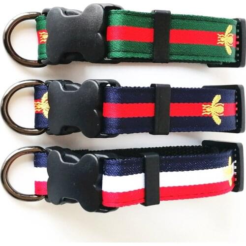 Tide Embroidery Bee Pet Collar dogs Suit Dog Collar Pet Supplies 2021 hot sale