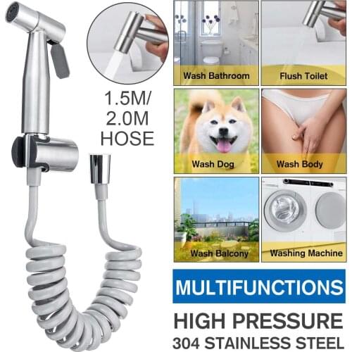 Plastic Handheld Portable Diaper Bidet Set Shattaf Sprayer Toilet Shower Head Nozzle with Hose Home Bathroom Accessories