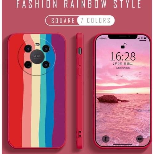 Rainbow Silicon Phone Case For Huawei P40 P30 P20 Mate 40 30 Pro Y9 Prime 2019 Y9S Honor 10i 20 8X 9X 30 Pro Nova 3i 5T 7i Cover