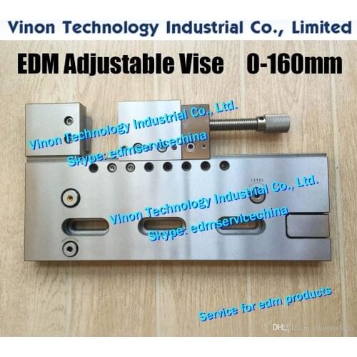 0-160mm edm Adjustable Vise VS150, Stainless Precision Wire-cut Clamp Vise edm Jig Tools Vise 160mm (Manual Fine-Tuning) 0205872