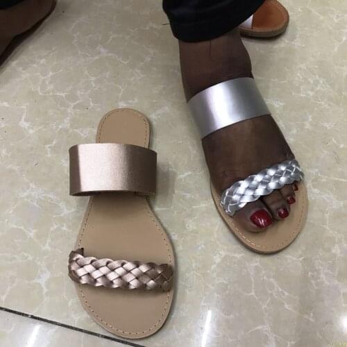 Women Shoes Ladies Spring Summer Flat Heel Strap Slippers Beach Sandals Roman Shoes Flat Sandals sandalias mujer 2020 New