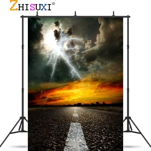Highway Natural Scenery Photography Background Travel Landscape Vinyl Photo Backdrops Studio Props 2162 TKGL-02