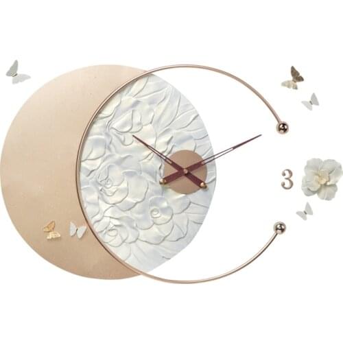 Modern Minimalist Wall Clock Emboss Decorative Resin Clock Home Livingroom Hanging Mute Quartz Clock Crafts Wall Ornaments Art