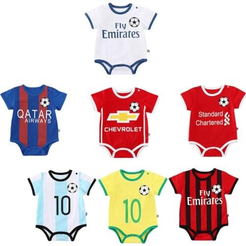 Prowow Sport Style Baby Soccer Jersey Soft Boy Baby Sleepwear For Newborns Jumpsuit Toddler Baby Bobysuit Casual Infant Clothing