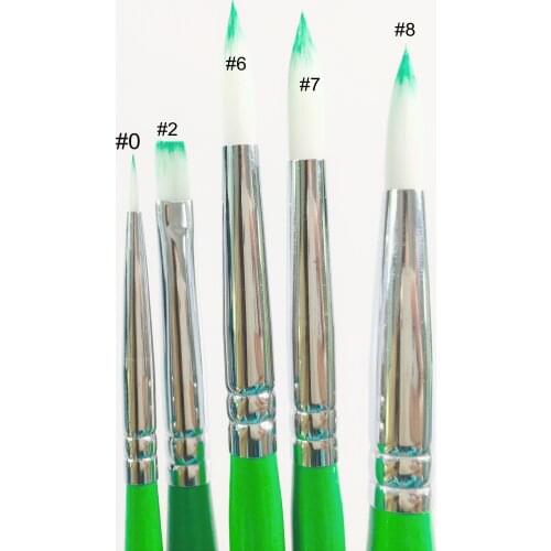 Dental Brush Pen Metal Porcelain Powder Ceramic Brushes Nylon Hair Green #02678