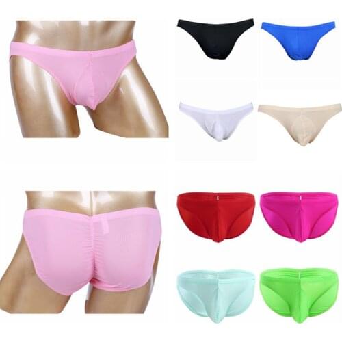 New Sexy Men Panties Bikini Men Lingerie Soft Sheer Mesh Bulge Pouch Low Rise G-string Thong Mini Briefs Underwear Nightwear