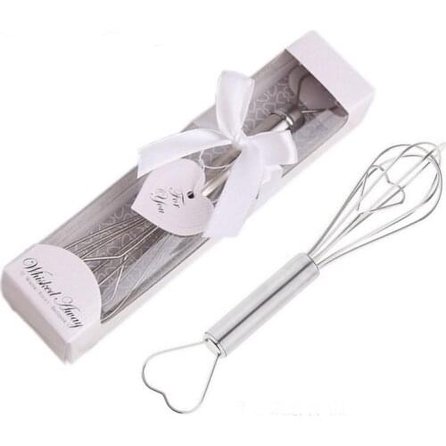 Free Shipping Stainless Steel Heart Shape Hand Whisk Egg Beater party supplies wedding gifts for guests wedding favors SN1019