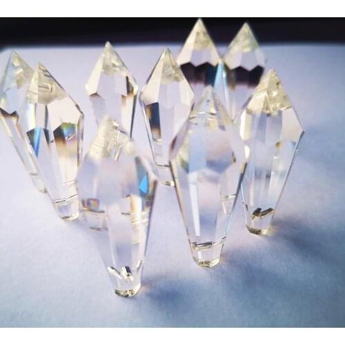 Top Quality 50pcs/lot 38mm Clear K9 Crystal Chandelier Prisms Pendants DIY Suncatchers Birthday Topper Decoration