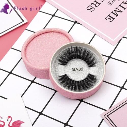 High Quality MA01-24 Best Selling 100% Handmade Natural Silk Protein Faux Mink Eyelashes With Pink Gift Package