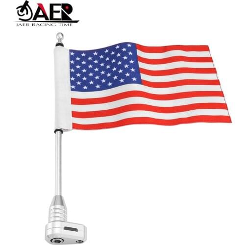 JAER Rear Side Mount Luggage Rack Flag Pole for Harley Touring Road King Glide FLHT Honda Goldwing