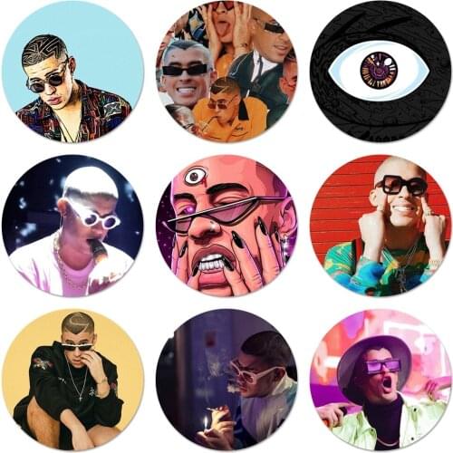 Bad Bunny Hip Hop Rapper Icons Pins Badge Decoration Brooches Metal Badges For Backpack Decoration 58mm