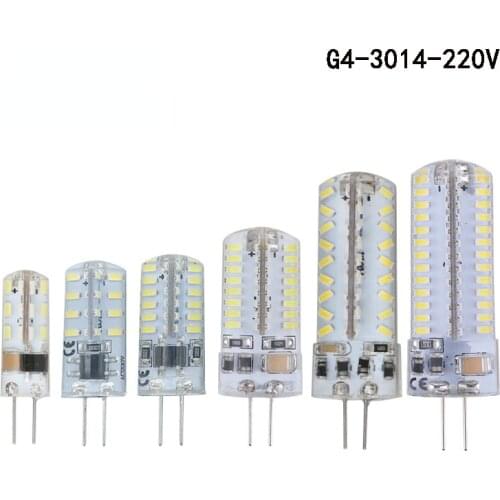 10pcs G4 LED Light 3014 SMD 1.5W 5W Ac220v IP65 Highlight Silicone Light Small Corn Lamp