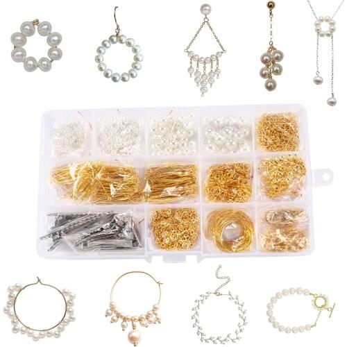 1200pcs pearl bead Jewelry Making Supplies Kit popular jewlery making DIY Earrings necklace bracelect hairpin Making Kit Jewelry