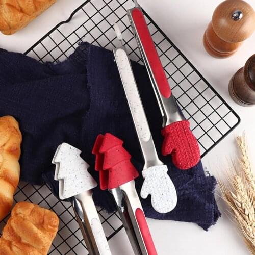 2pcs Silicone Food Tong Kitchen Tongs Silicone Non-slip Cooking Clip Clamp BBQ Salad Tools Grill Kitchen Accessories